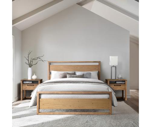 Voodi OZZO madratsiga HARMONY TOP 160x200cm, hele puit