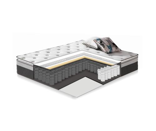 Voodi OZZO madratsiga HARMONY TOP 160x200cm, hele puit