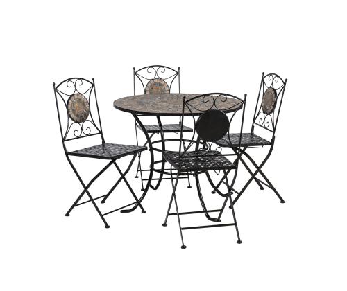 Aiamööblikomplekt MOSAIC laud ja 4 tooli