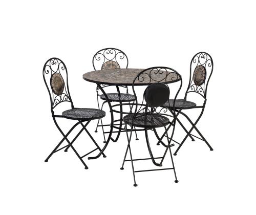 Aiamööblikomplekt MOSAIC laud ja 4 tooli