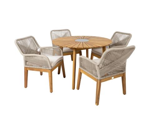 Aiamööblikomplekt FLORIDA laud ja 4 tooli, beež