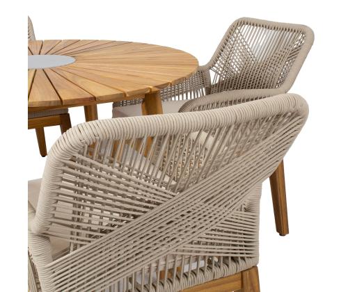 Aiamööblikomplekt FLORIDA laud ja 4 tooli, beež