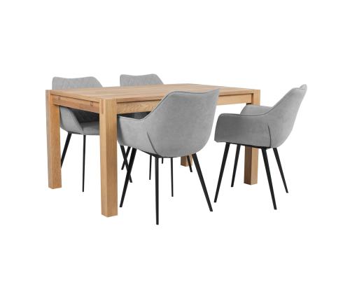 Söögilauakomplekt CHICAGO NEW 4-tooliga (37046) täispuit / MDF tammespooniga, õlitatud