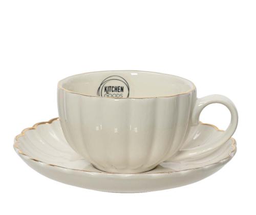 Tass/alustaldrik SHELL H6cm, portselan