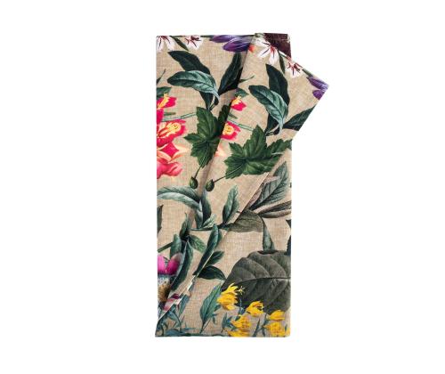 Linik AMAZONIA 43x116cm, lilled bee˛il põhjal, 100%puuvill, kangas 248