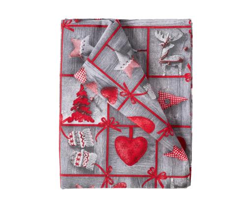 Laudlina WINTER FLOWERS, 136x220cm, südamed, 50%polüester, 50%puuvill, kangas 385