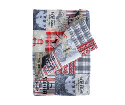 Laudlina WINTER 170x170cm, talv ja loomad, 50% puuvill, 50% polüester, kangas 454