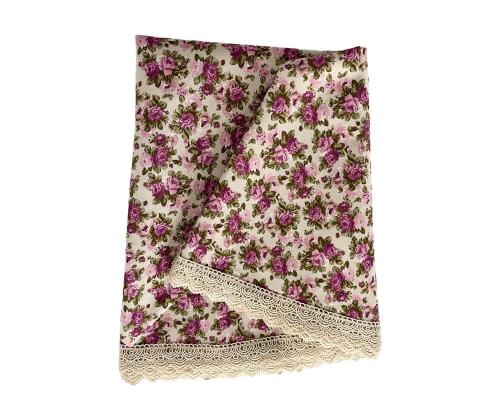 Laudlina LONETA NEW pitsiga, D170cm, lilla roos, 50% polüester, 50% puuvill, kangas 477