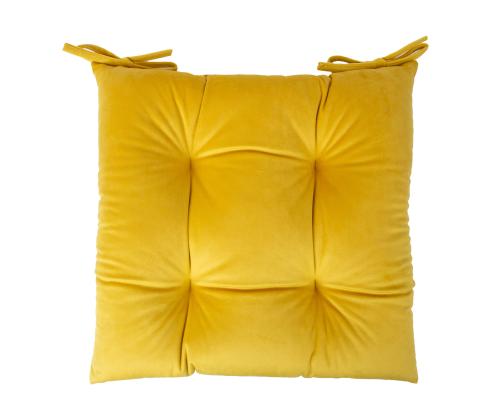 Toolipadi VELVET 2, 40x40cm, kollane, 100% polüester, kangas-828