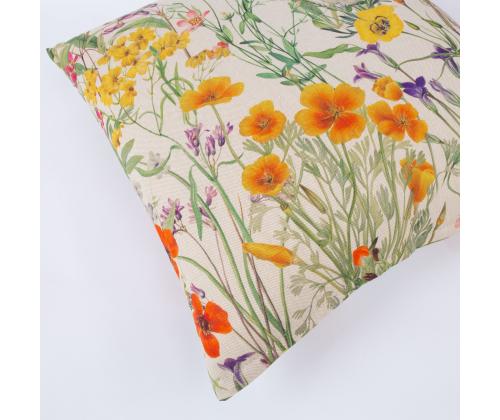 Padi HOLLY 45x45cm lukuga, metsikute lillede põld, 100% puuvill, kangas 344