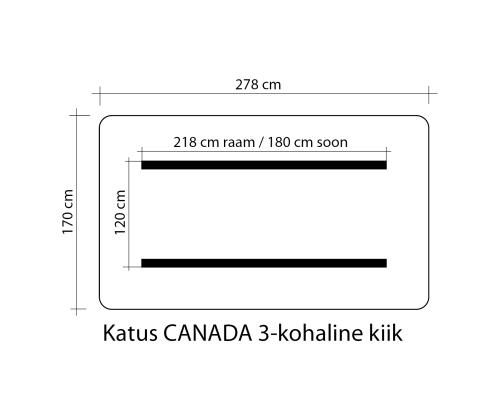 Kiigekatus CANADA 170x278cm, tumeroheline, 100% polüester, kangas 767