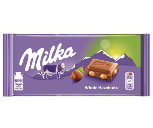 Piimašokolaad MILKA tervete pähklitega 100g