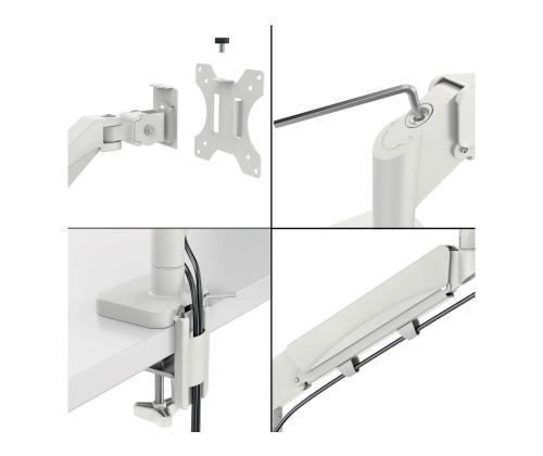 Monitor Arm Leitz Ergo SpaceSaving Single LGrey