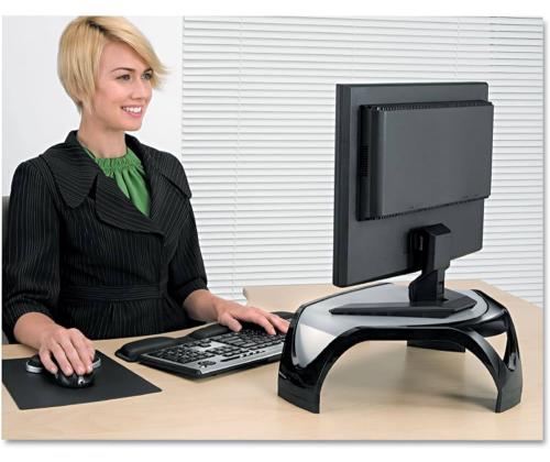 Monitorialus ergonoomiline FELLOWES Smart Suites must/hõbedane
