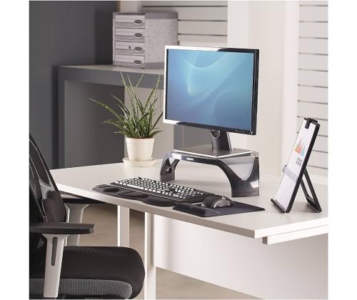 Monitorialus ergonoomiline FELLOWES Smart Suites must/hõbedane