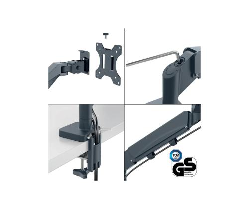 Monitorihoidja 2-le  LEITZ Ergo monitorile + sülearvutile,  VESA 75x100 kuni 32 9kg
