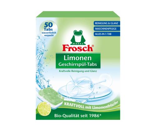 Nõudepesumasina tabletid FROSCH All-in-One, laim, 50tk