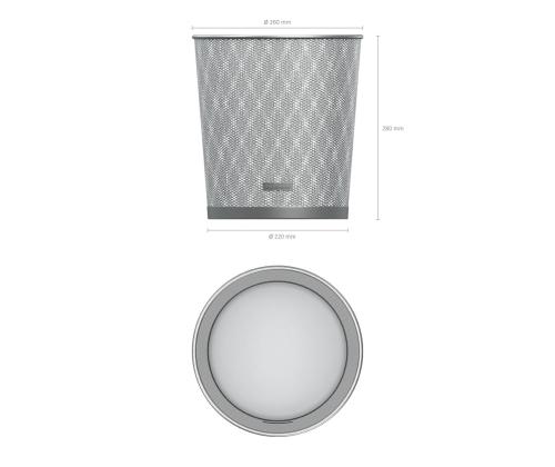 Paberikorv ERICH KRUASE 12L metallist, hõbedane