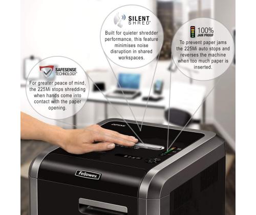 Paberipurustaja FELLOWES 225Mi P5 12 lehte tükeldaja