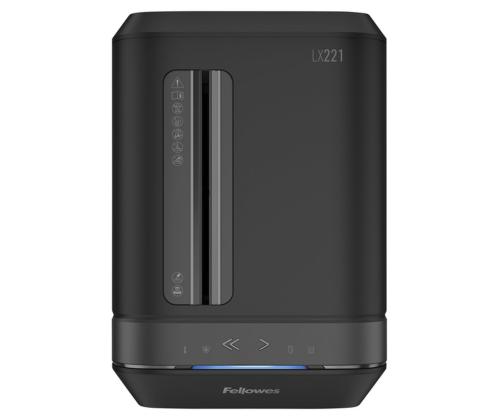 Paberipurustaja FELLOWES LX221 20 lehte must korpus (mikro tükid)