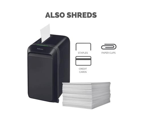 Paberipurustaja FELLOWES LX221 20 lehte must korpus (mikro tükid)