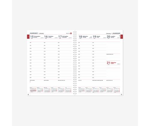 Raamatkalender PRESIDENT Spiral nädal V must 2911818001