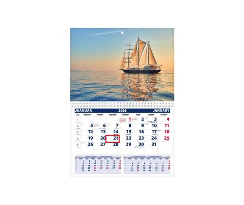 Seinakalender UNO, avatud mõõt 297x425mm (PILT nr. 14) 00320/40216