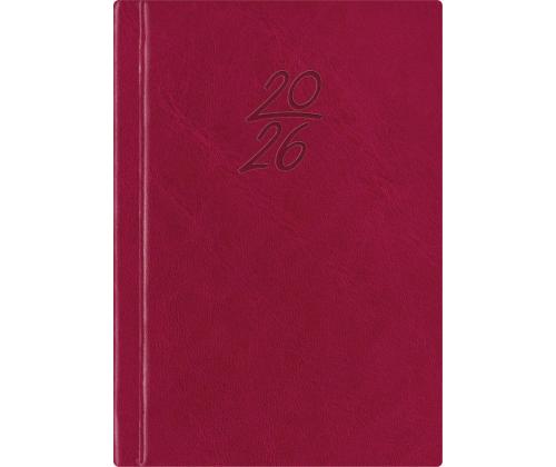 Raamatkalender Kalendermärkmik A6 PÄEV, kunstnahk (TUMEPUNANE) 00029/40082