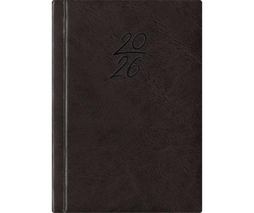 Raamatkalender Kalendermärkmik A6 PÄEV, kunstnahk (MUST) 00029/40085