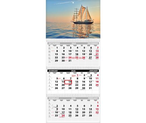 Seinakalender TRIO EXTRA, avatud mõõt 297*640mm (PILT nr. 14) 00319/40518