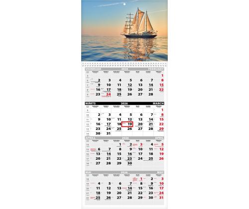 Seinakalender QUATTRO, avatud mõõt 297x760mm (PILT nr. 14) 00322/40502
