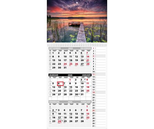 Seinakalender TRIO MEMO, avatud mõõt 297x630mm (PILT nr. 5) 00372/40317