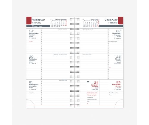 Kalendrisisu Midimärmik Spirex Nädal H 2912735000