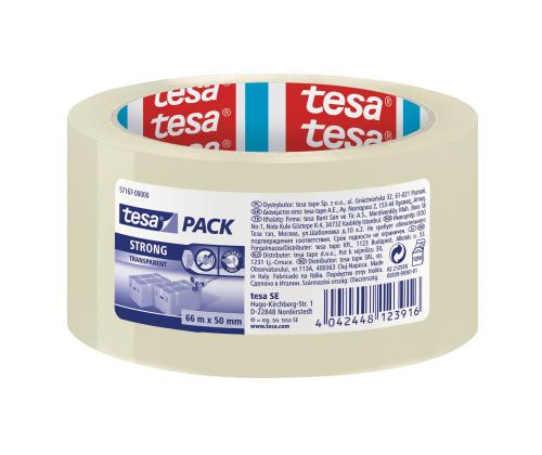 Pakketeip 50mm x 66m PP läbipaistev TESA Strong