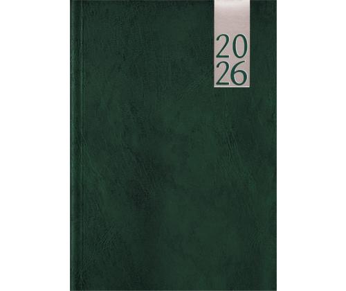 Raamatkalender PÄEV A5, kõvaköide, lederiinkaaned (TUMEROHELINE) 00035/40007