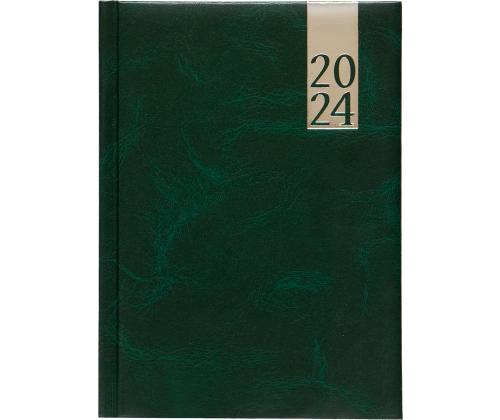 Raamatkalender PÄEV A5, kõvaköide, lederiinkaaned (TUMEROHELINE) 00035/40007
