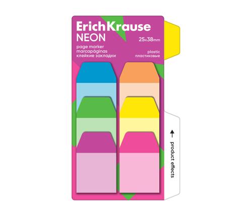 Järjehoidja ERICH KRAUSE Neon, 25X38 mm, 60 lehte, 6 värvi