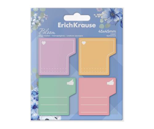 Järjehoidja ERICH KRAUSE Pastel Bloom, 45X45 mm, 80 lehte, 4 värvi