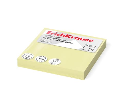Märkmepaber ERICH KRAUSE 75х75 mm, 100 lehte, kollane