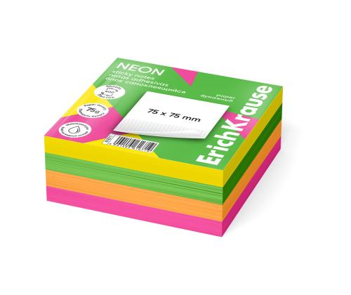 Märkmepaber ERICH KRAUSE Neon, 75х75 mm, 400 lehte, 4 värvi