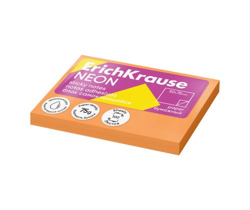 Märkmepaber ERICH KRAUSE Neon, 50х75 mm, 100 lehte, oranž