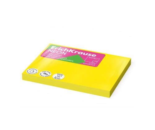 Märkmepaber ERICH KRAUSE Neon, 100х75 mm, 100 lehte, kollane