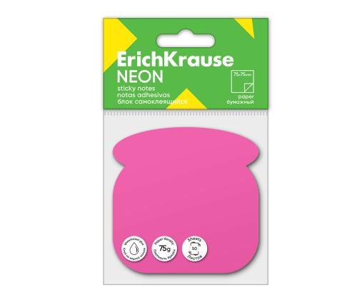 Märkmepaber ERICH KRAUSE Neon, Phone, 75х75 mm, 50 lehte, roosa