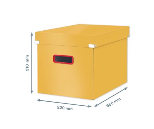 Pappkast kaanega 320x310x360mm LEITZ Cosy Click & Store kollane