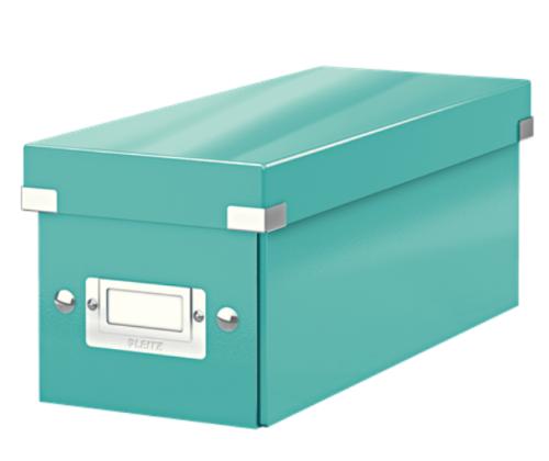 Pappkast kaanega CD/DVD LEITZ Click & Store 143x136x352mm türkiis