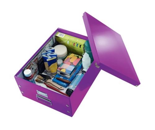 Pappkast kaanega LEITZ Click & Store (L) 369x200x482mm lilla