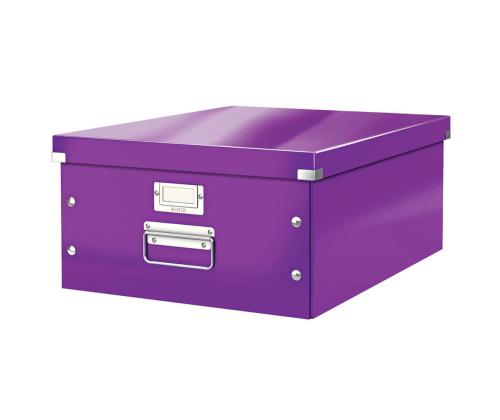 Pappkast kaanega LEITZ Click & Store (L) 369x200x482mm lilla