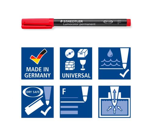 Permanentne marker OHP STAEDTLER Lumocolor 318 F 0,6mm 6 värvi komplekt