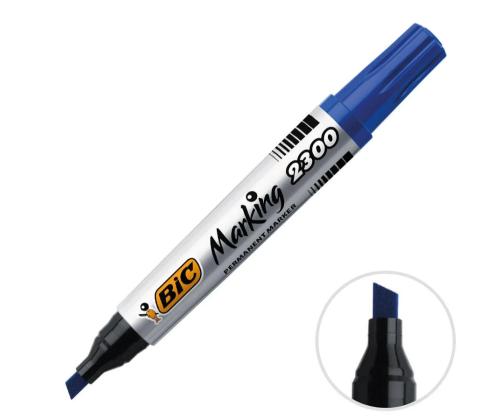 Permanentne marker BIC Eco 2300, 3,7-5,5 mm, lõigatud otsaga, sinine