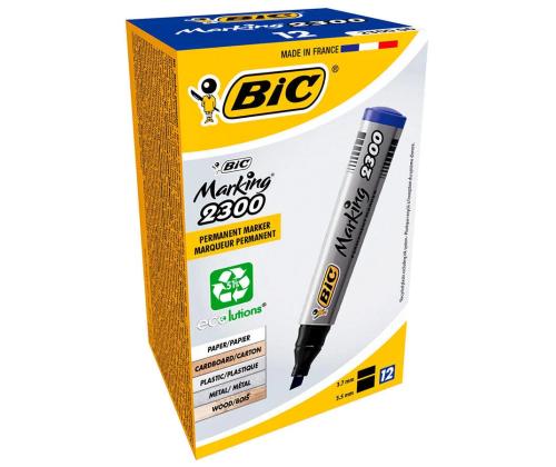 Permanentne marker BIC Eco 2300, 3,7-5,5 mm, lõigatud otsaga, sinine